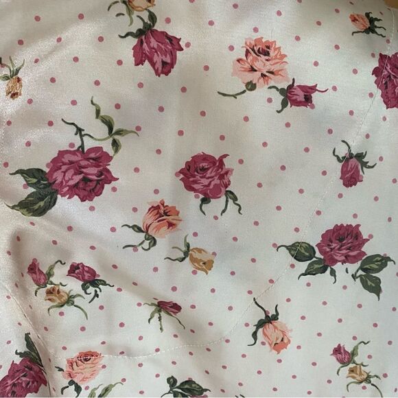 Barbizon 2 Piece Pajama Set Vintage Floral Roses - Picture 7 of 9